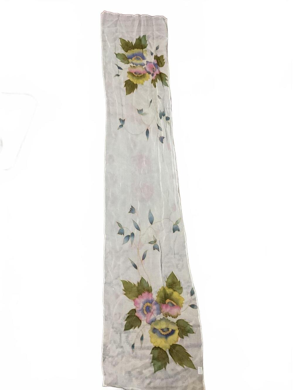Keke 100% Silk Floral Scarf - Lightweight and Elegant - Picture 5 of 8